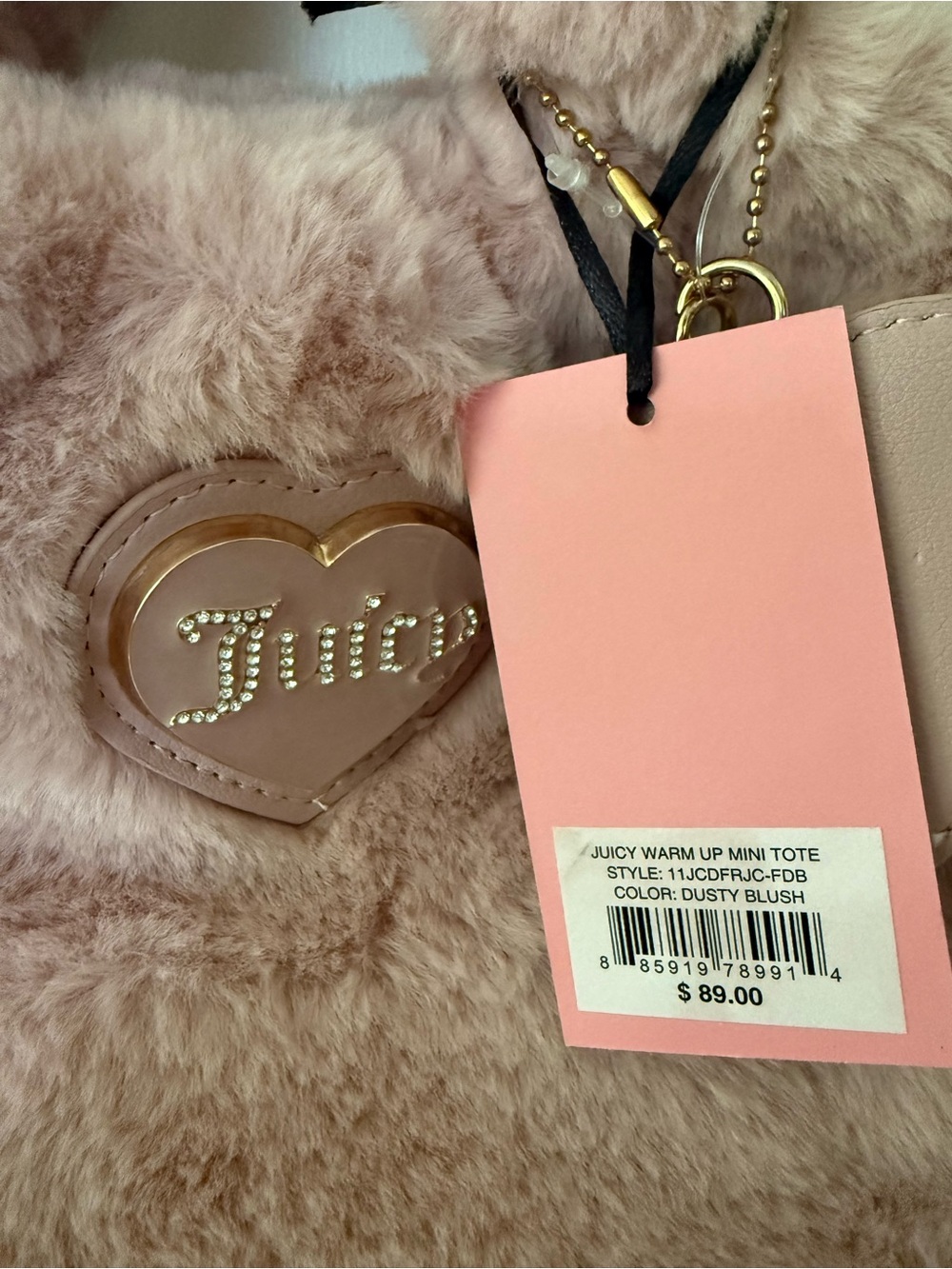 Juicy Couture Pink Faux Fur Crossbody With Charms - Picture 3 of 5